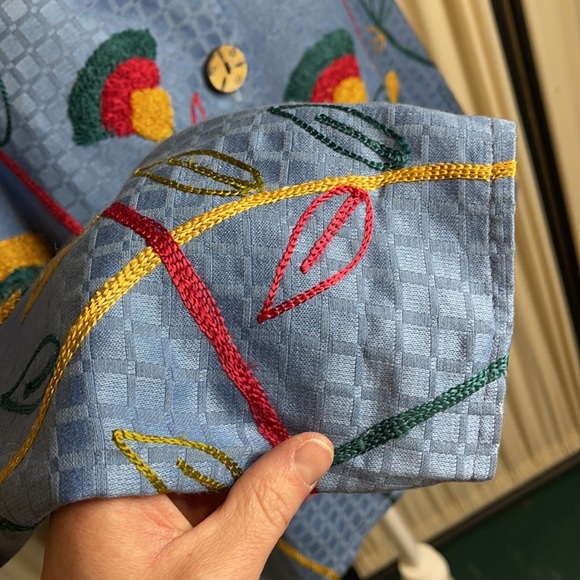 ALEX KIN- EMBROIDERED FLORAL BLAZER OR COAT SIZE LARGE RETRO STYLE - VINTAGE - Picture 6 of 14